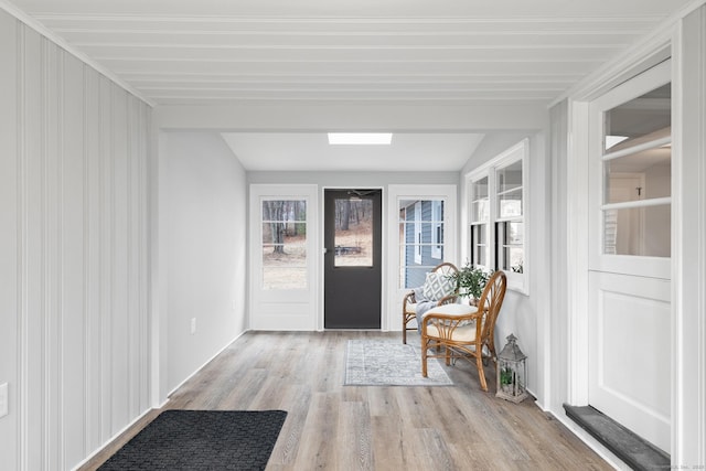 entrance foyer with light hardwood / wood-style floors