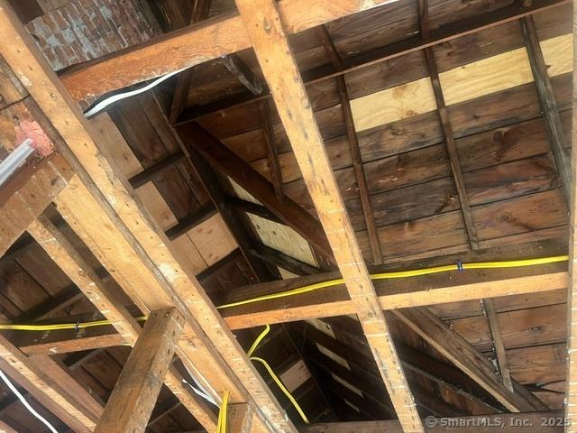 view of unfinished attic