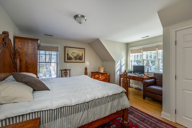 bedroom featuring light hardwood / wood-style flooring