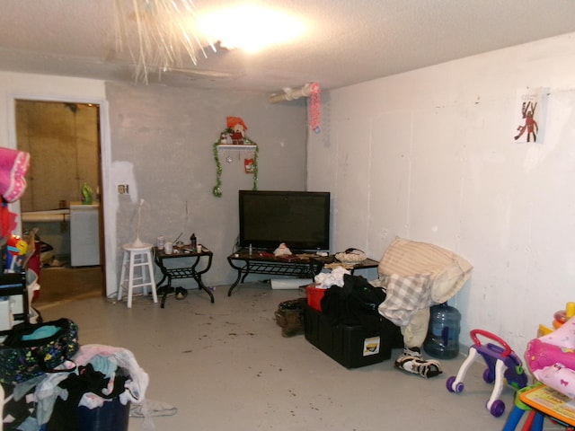 interior space featuring concrete floors