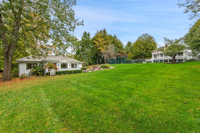 view of yard featuring fence