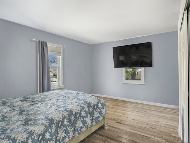 bedroom featuring wood-type flooring