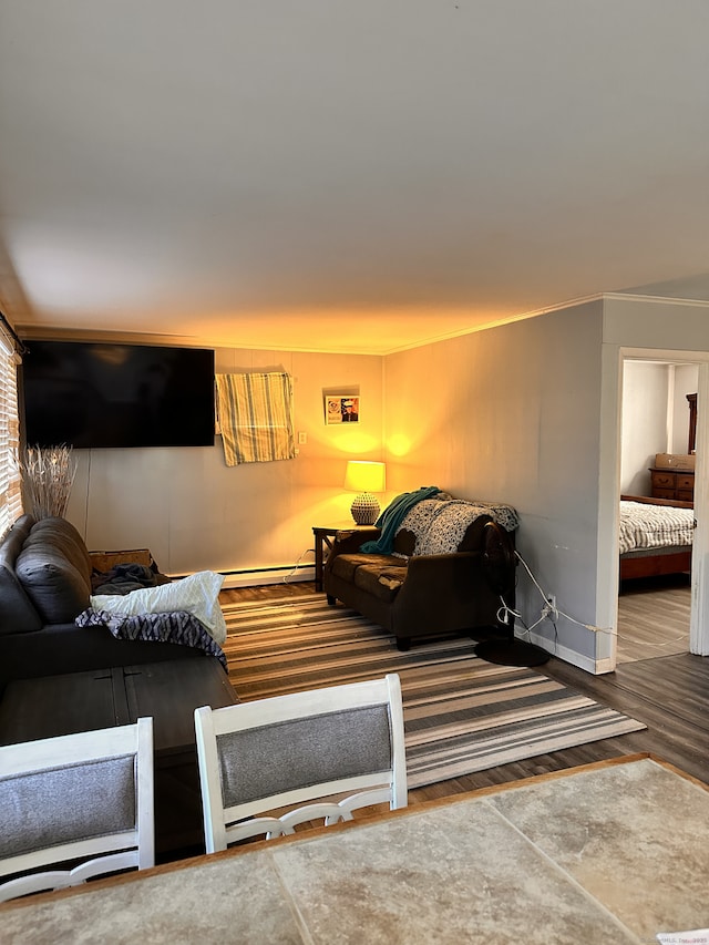 living room featuring hardwood / wood-style flooring