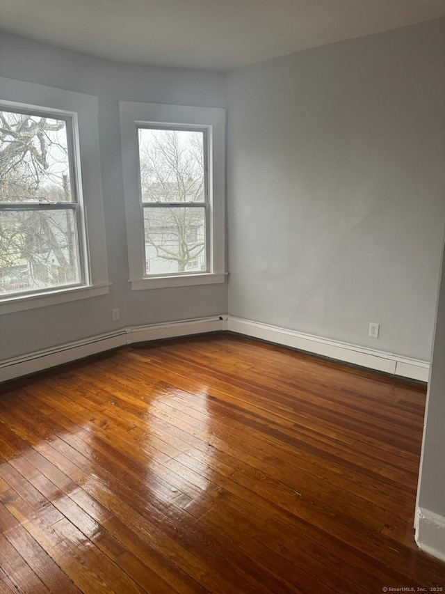 unfurnished room featuring hardwood / wood-style flooring