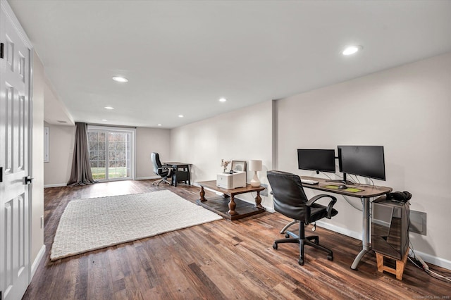 office featuring hardwood / wood-style floors