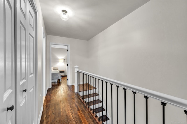 corridor featuring dark hardwood / wood-style floors