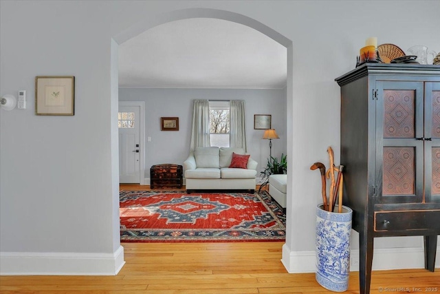 living room featuring hardwood / wood-style flooring