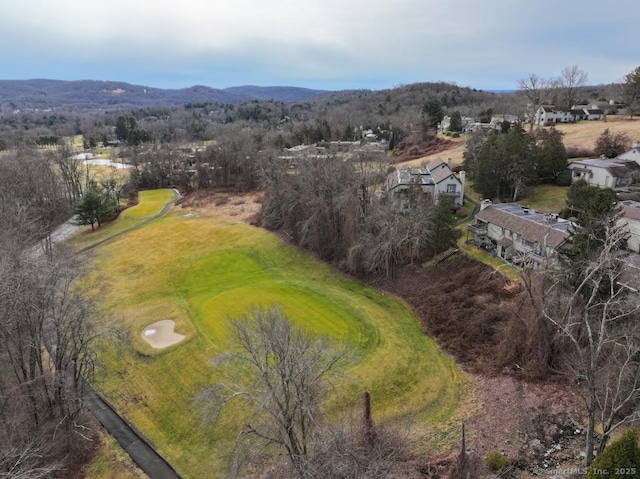 aerial view featuring a mountain view