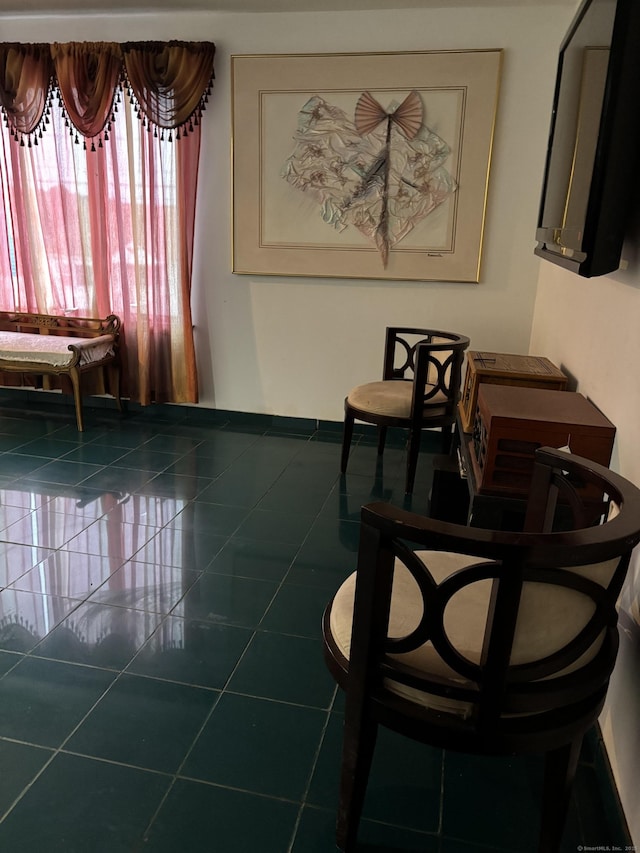 dining room with tile patterned flooring