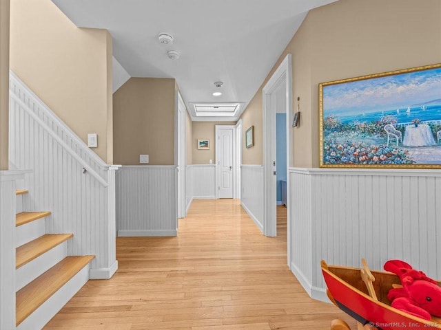 hallway featuring light wood-type flooring