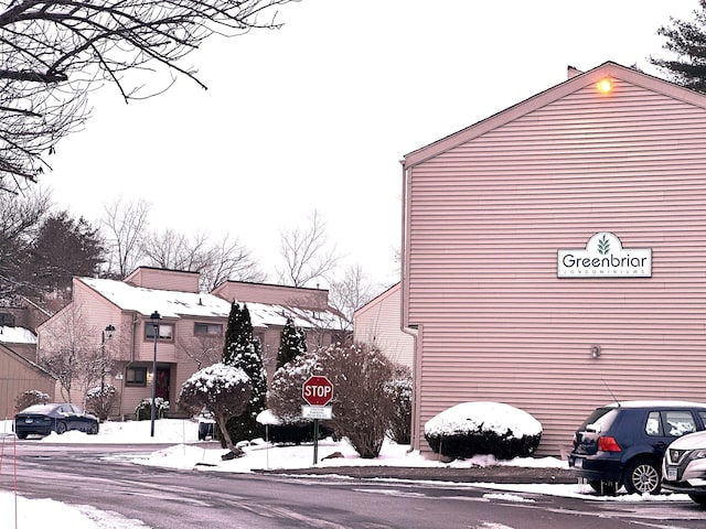 view of snowy exterior