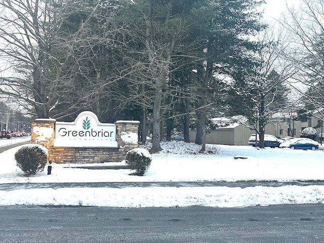 view of community sign