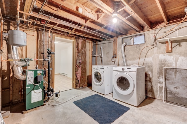 clothes washing area featuring washing machine and clothes dryer