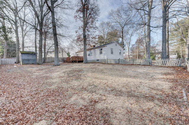 view of yard with a deck