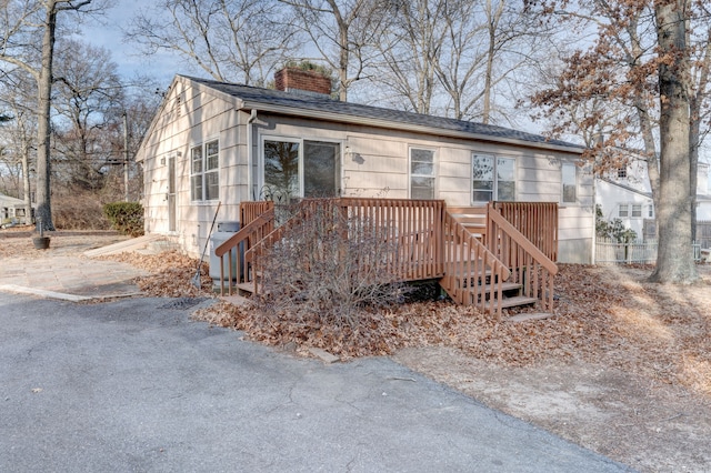 view of front facade with a deck