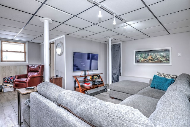 living room featuring light hardwood / wood-style floors