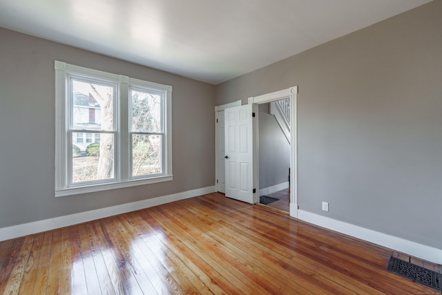 unfurnished bedroom with light hardwood / wood-style flooring