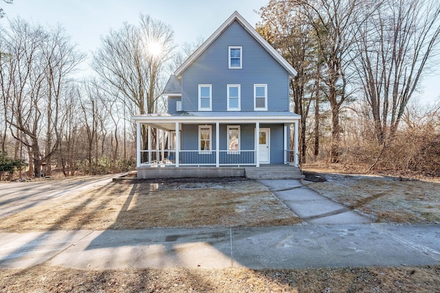 view of front of home with covered porch