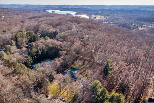 aerial view with a mountain view