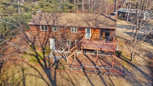 view of front of house featuring a deck