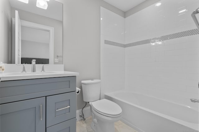 full bathroom with tub / shower combination, toilet, and vanity