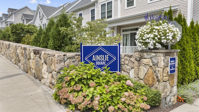 view of community sign