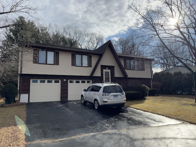 bi-level home with a garage