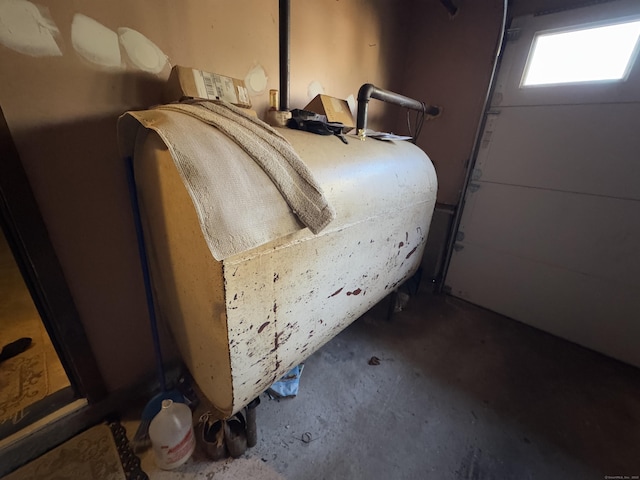 bedroom featuring concrete floors