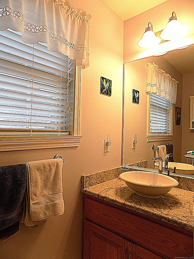 bathroom featuring vanity and a wealth of natural light