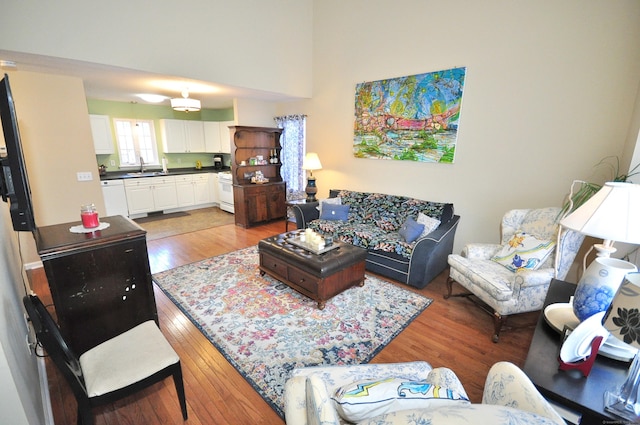 living room with light wood finished floors