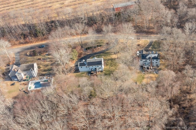 drone / aerial view with a rural view