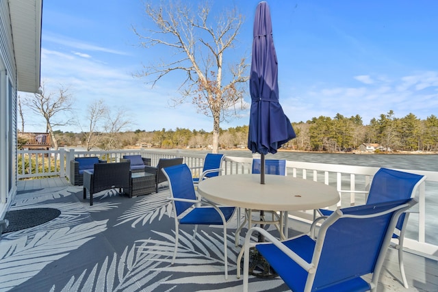 view of patio / terrace with an outdoor living space and outdoor dining space