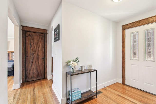 entrance foyer with light hardwood / wood-style flooring