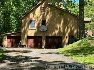 exterior space featuring a garage