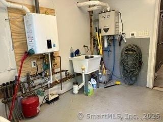 utilities with sink and tankless water heater