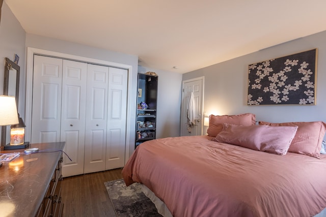 bedroom featuring dark wood-type flooring