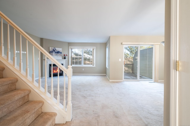 interior space featuring carpet flooring