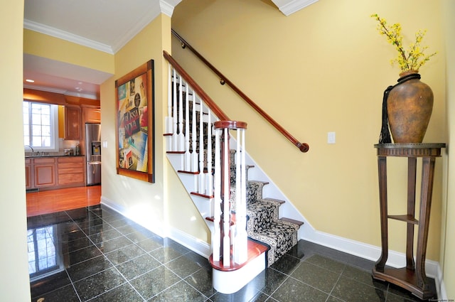 stairs with ornamental molding