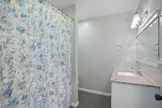 12 Willowledge Cir, Waterbury, CT 06704 - bathroom with tile patterned floors, vanity, and curtained shower