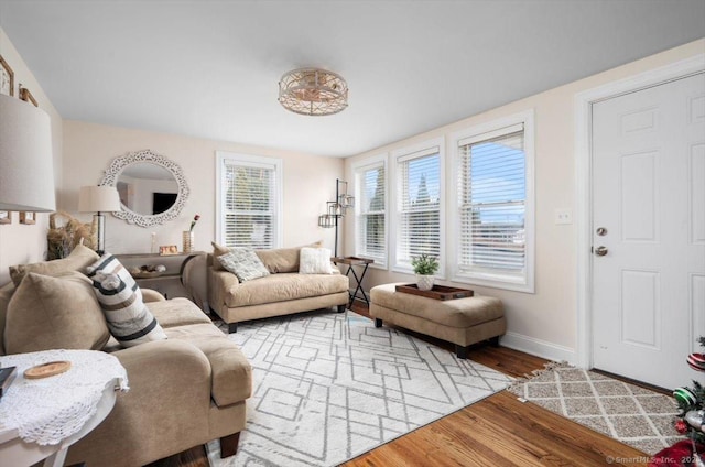 living room featuring light hardwood / wood-style floors