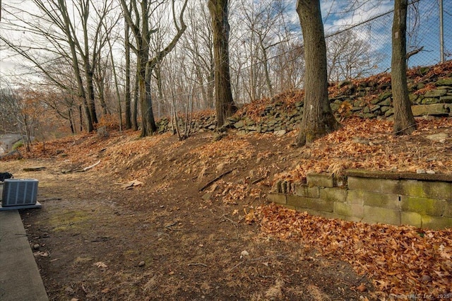 view of yard with central AC