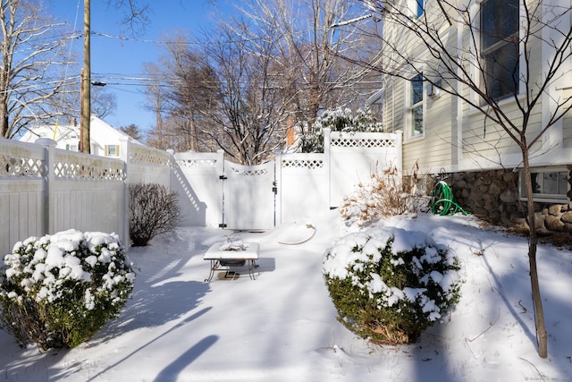 view of snowy yard