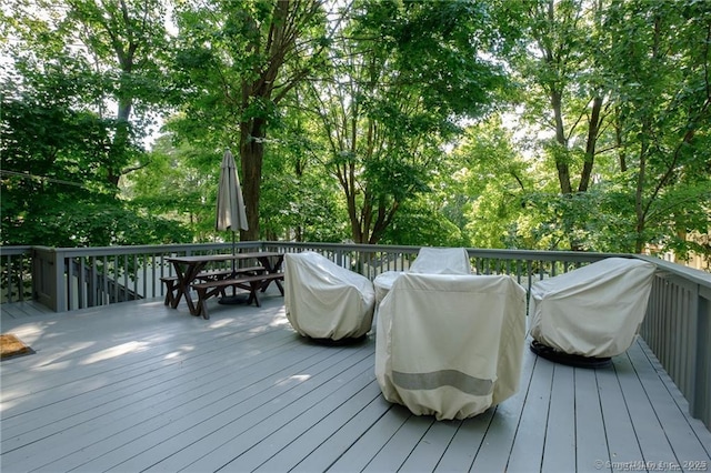 deck featuring grilling area