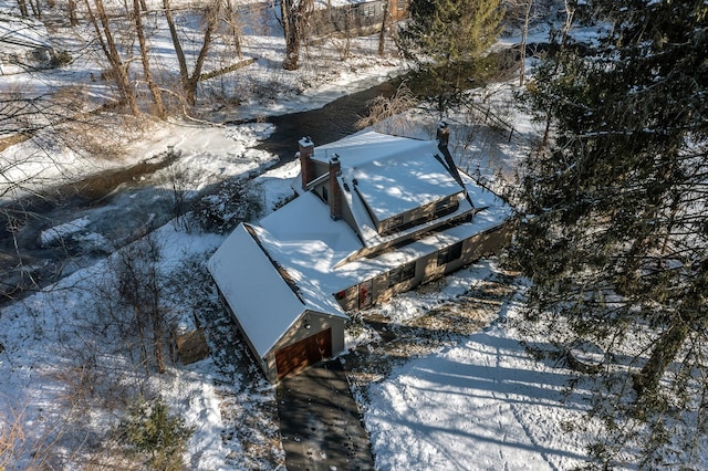 view of snowy aerial view