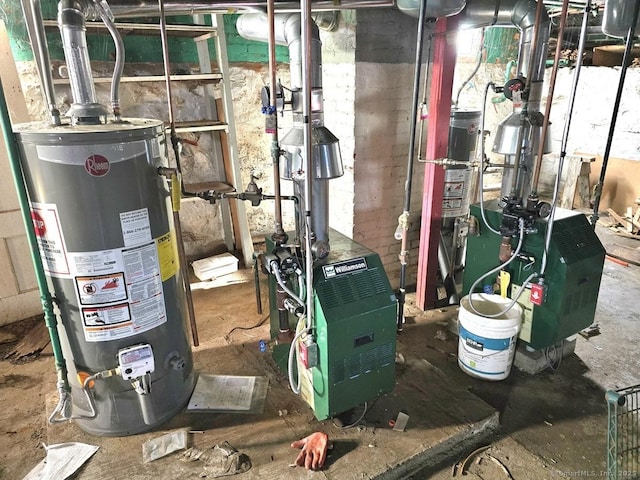 utility room with water heater