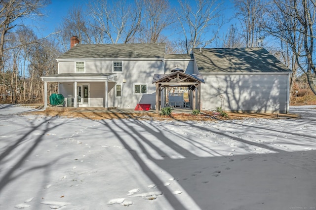 view of front of house featuring a gazebo