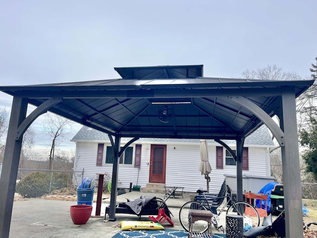 exterior space featuring a gazebo