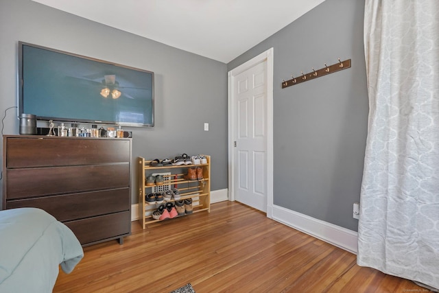 bedroom featuring hardwood / wood-style flooring