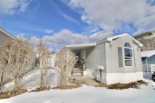 view of snowy exterior