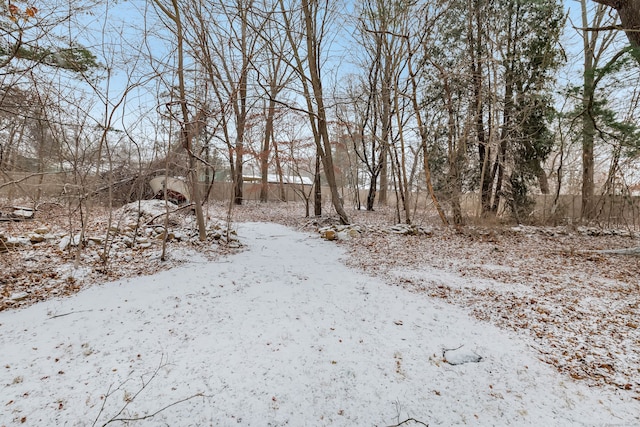 view of snow covered land